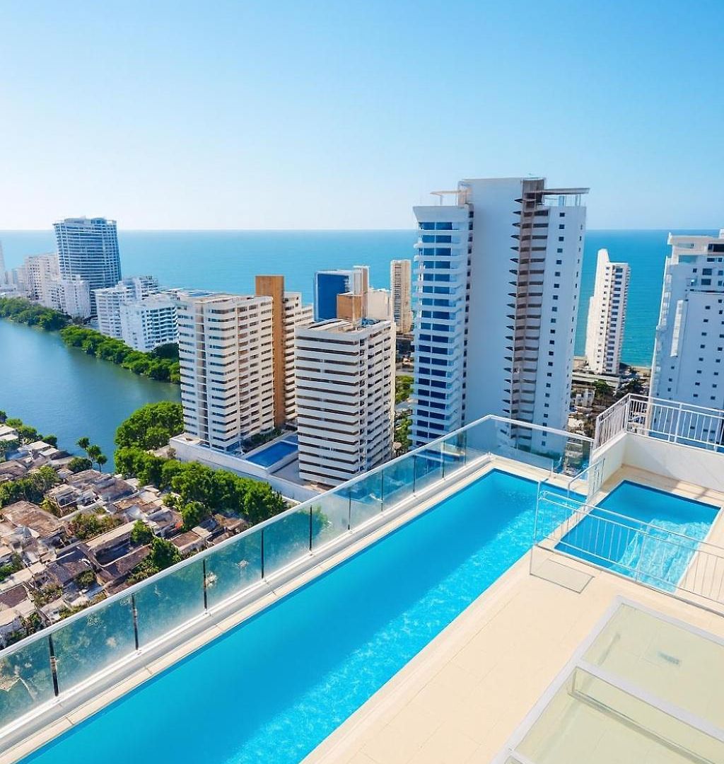 Lindo Apto Vista Al Mar,central Y Piscina Rooftop *